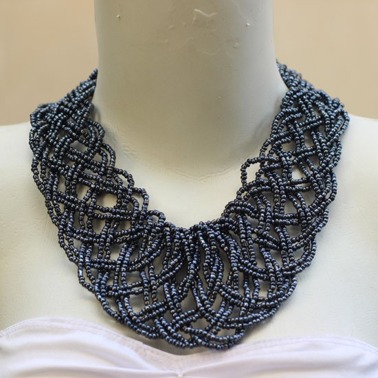 Plaited Grey Beads