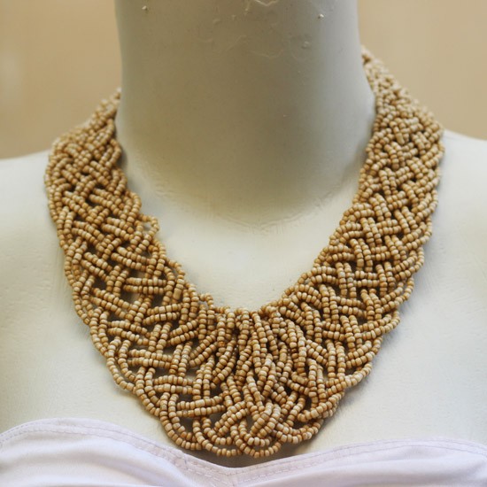 Plaited Light Brown Beads