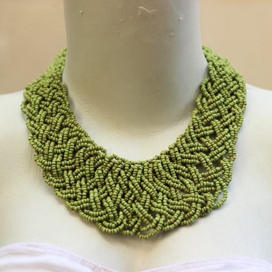 Plaited Green Beads