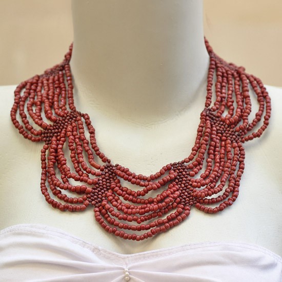 Rounded Wave Dark Red