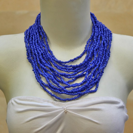 Coiled Blue Beads
