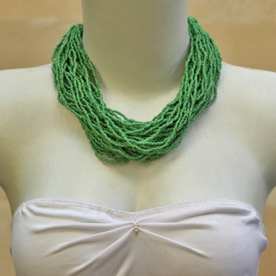 Bold Coiled Green Beads