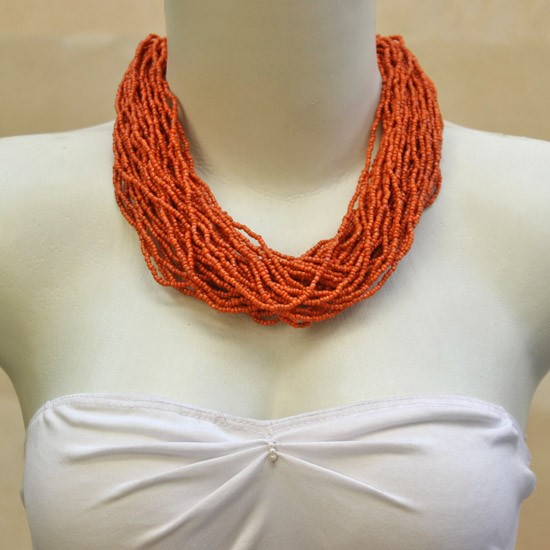 Bold Coiled Orange Beads