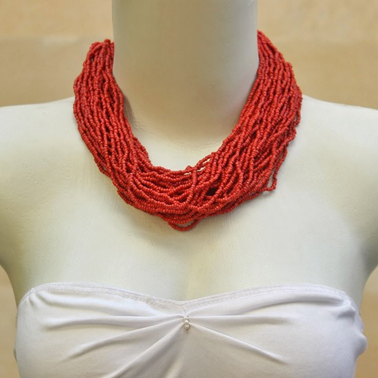 Bold Coiled Red Beads