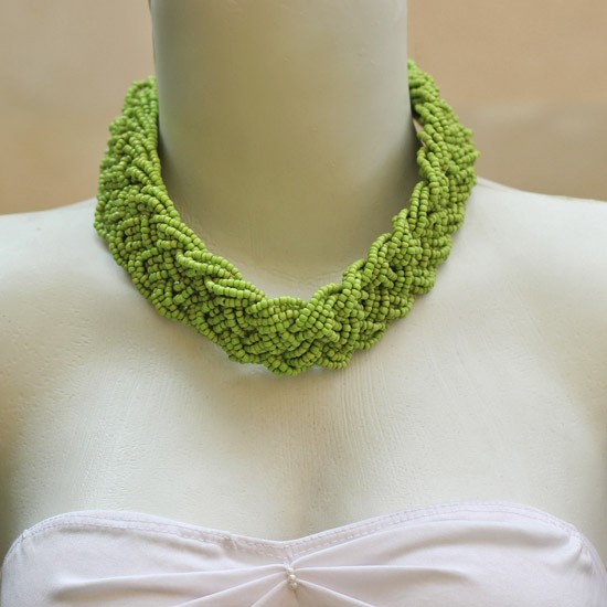 Lime Beads Plaited