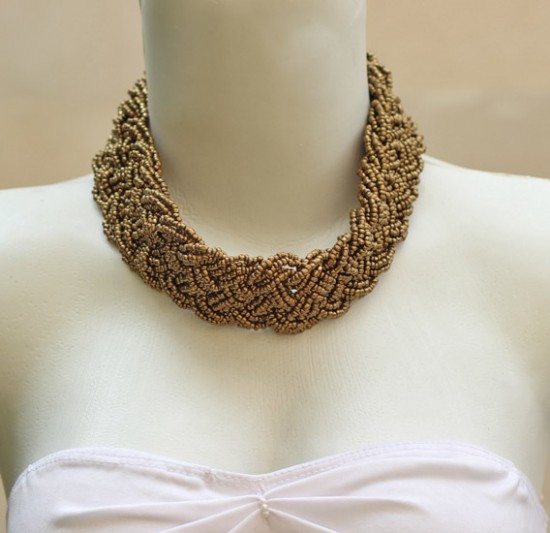 Gold Beads Plaited