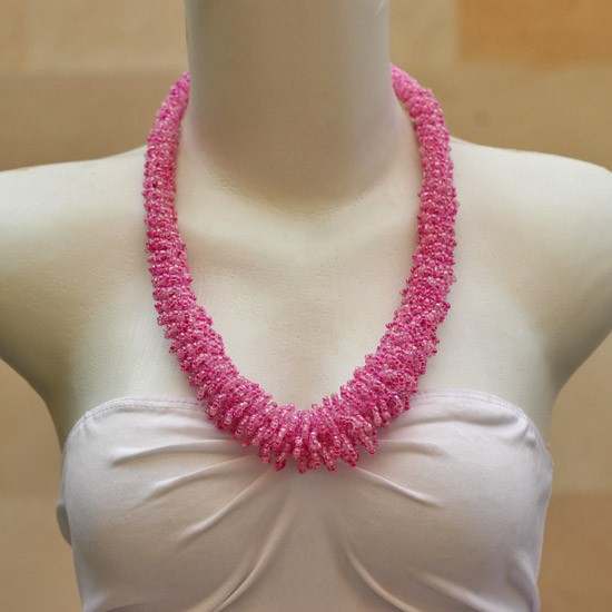 Clear Pink Beads Rolled 