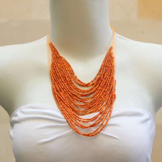 String Chain with Orange Beads