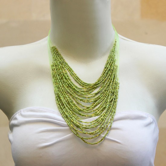 String Chain with Light Green Beads