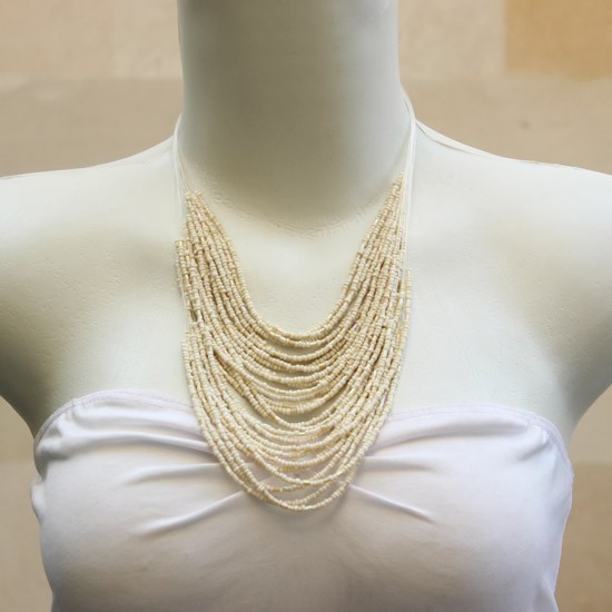 String Chain with White Beads