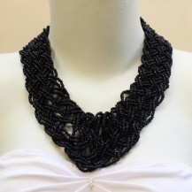 'Plaited Black Beads