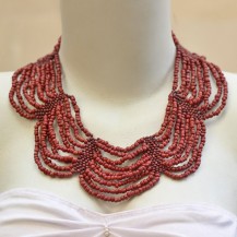 'Rounded Wave Dark Red