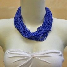 Bold Coiled Blue Beads