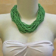 'Bold Coiled Green Beads