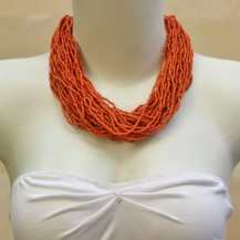 'Bold Coiled Orange Beads