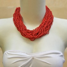 'Bold Coiled Red Beads