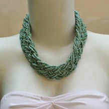 'Light Blue Beads Plaited