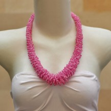 'Clear Pink Beads Rolled 