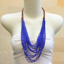 'Blue Beads Chain with Wood