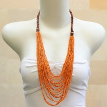 Orange Beads Chain with Wood