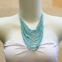 String Chain with Light Blue Beads