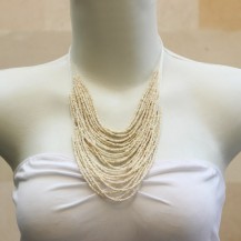 String Chain with White Beads