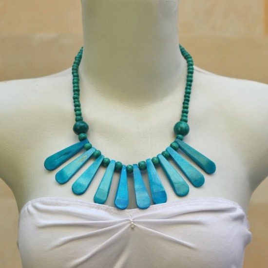 Flatten Turquise Bone Dangled