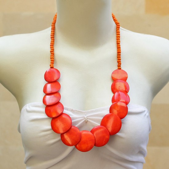 Orange Round Half Chain