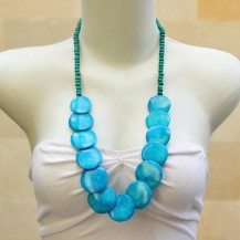 'Light Blue Round Half Chain