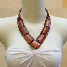 Brown Bone V Neck Chain