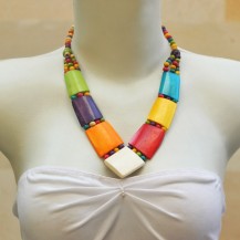 'Rainbow Bone V Neck Chain