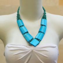'Turquise Bone V Neck Chain
