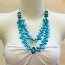 Flatten Turquise Bone Branch Chain