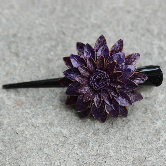 Purple Flower Hairpin