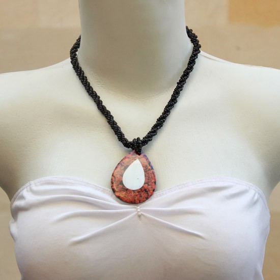 White Pear Shell in Red