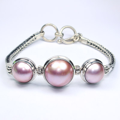 Chain and Plain Pink Pearl