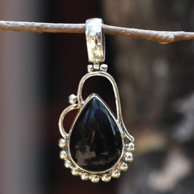 Rain drop black stone