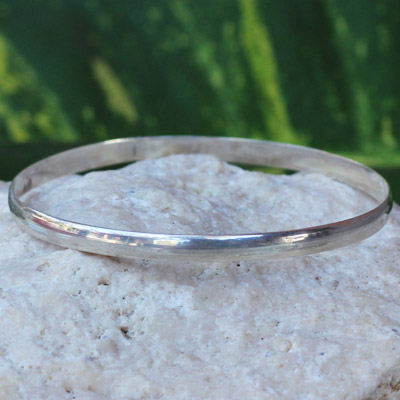 'Plain Silver Bracelets 