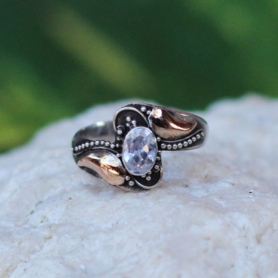 Gold Plated Cross Ring