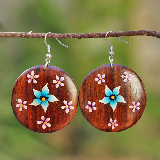 Button Icon Flower Painted