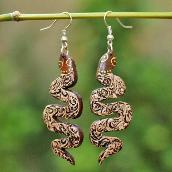 Wooden Snake Painted 1
