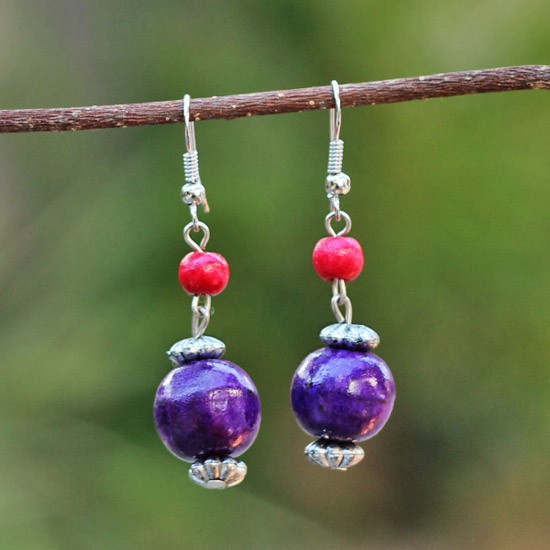 Purple Wooden Balls Hanging