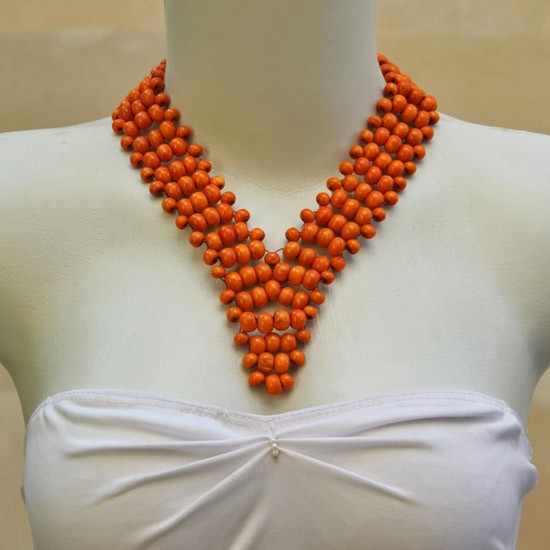 Orange Balls V Neck