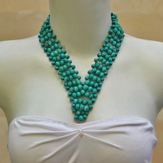 Turquise Balls V Neck