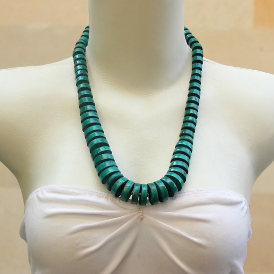 Turquise Flatten Wood Chain