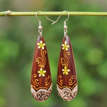 'Wooden Flowery Painted