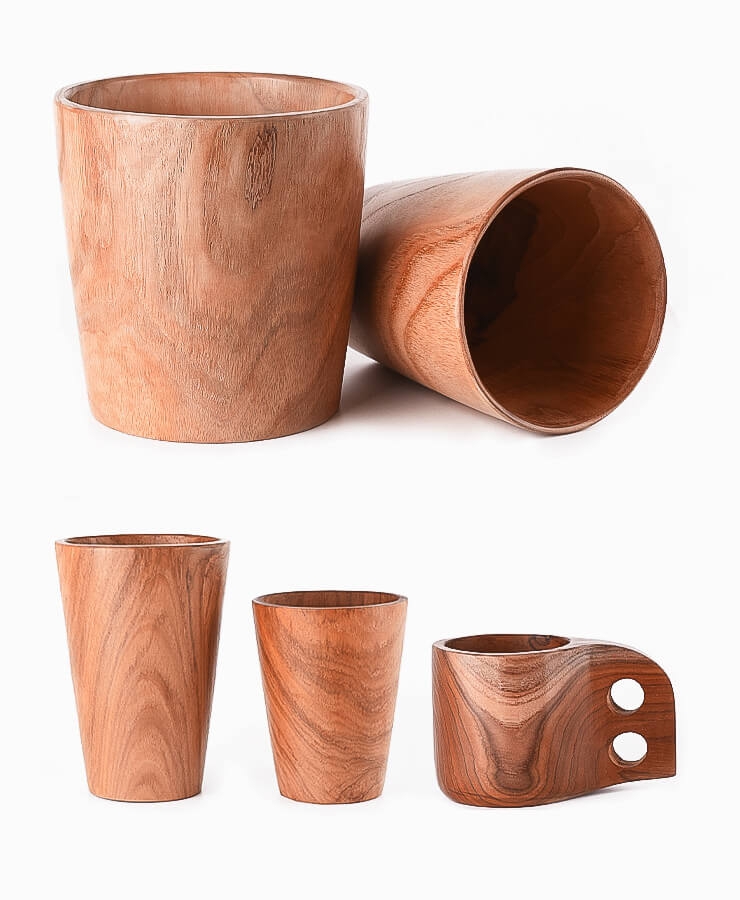 Teak Wood Glass